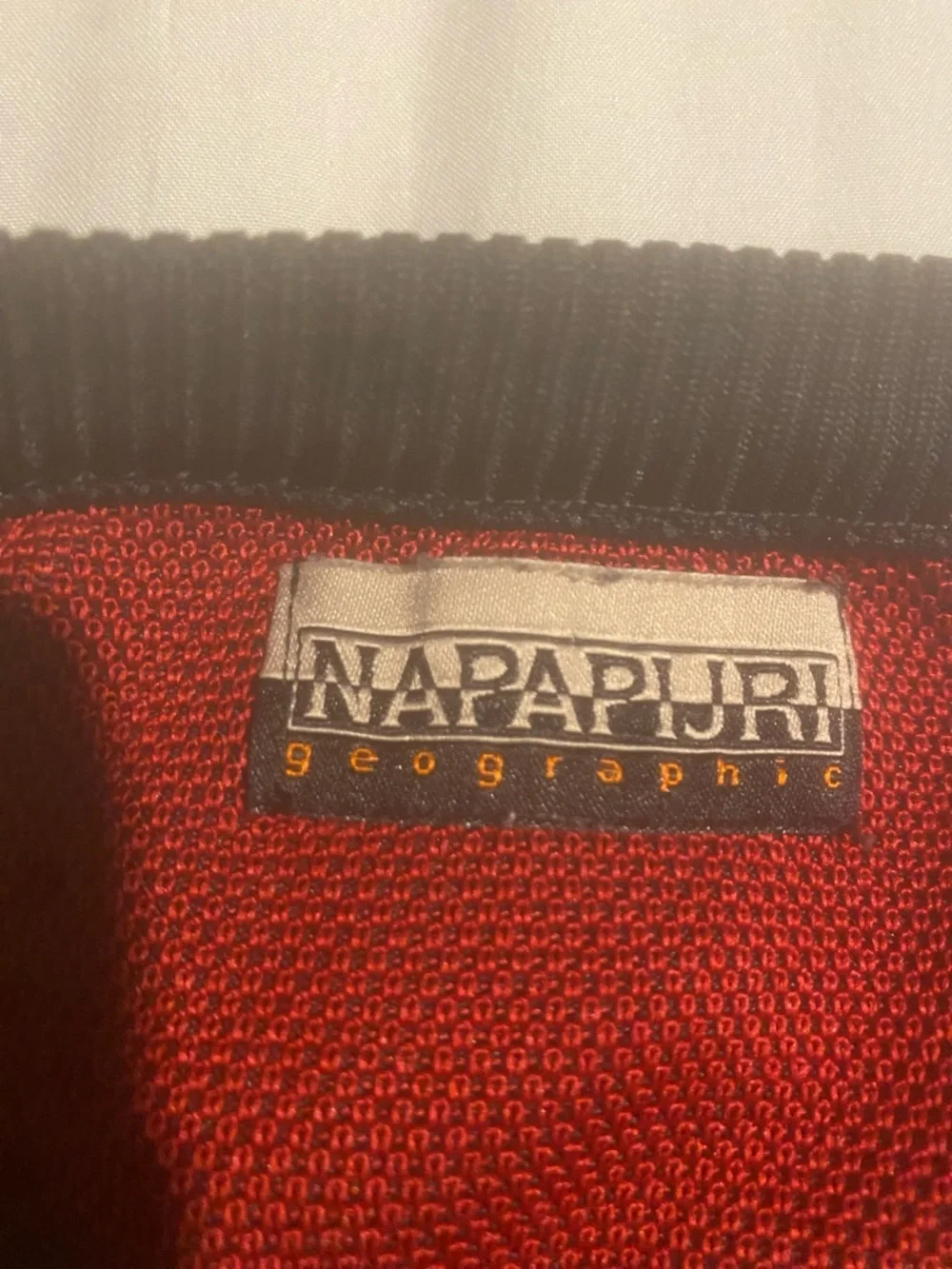 Napapijri Black Crewneck Sweatshirt with Red Raglan Sleeves - Picture 2 of 4